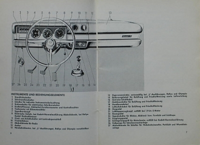 Preview: Opel Automobil Betriebsanleitung Typ Kadett / Olympia 06.1968 op-bal68