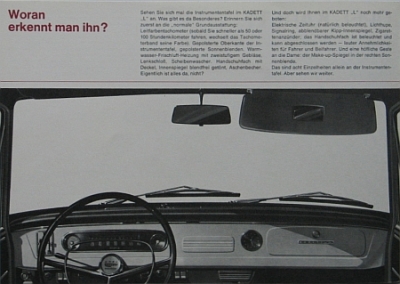 Opel Automobil Brochure Kadett L 1963  op-op631