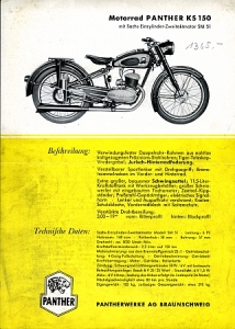 Preview: Panther Motorrad Prospekt 4 Seiten  1953 panth-d-p53