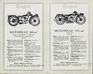 Preview: Peugeot Motorrad Prospekt 4 Seiten  1929 peu-p29