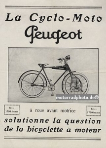 Peugeot Motorrad Prospektblatt Typ 118ccm 2 Seiten 1930 peu-p30-2