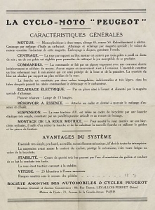 Preview: Peugeot Motorrad Prospektblatt Typ 118ccm 2 Seiten 1930 peu-p30-2