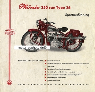 Preview: Phönix Motorrad Prospekt  4 Seiten 1951  phx-51-2