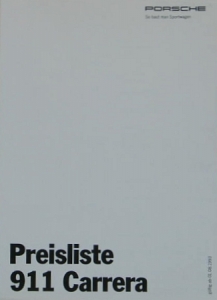 Porsche 911 Carrera Pricelist 8.1993 por-pl93
