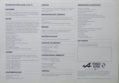 Preview: Renault Automobil Prospektblatt  Typ Alpine A 310 V 6 um 1978  ren-op78 Preview: Renault Automobil Prospektblatt  Typ Alpine A 310 V 6 um 1978  ren-op78