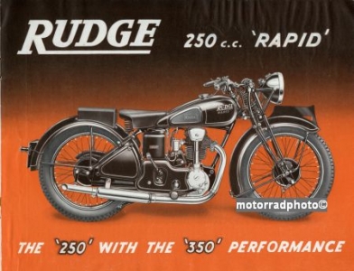 Rudge Motorrad Prospekt  20 Seiten 1937 rud-p37