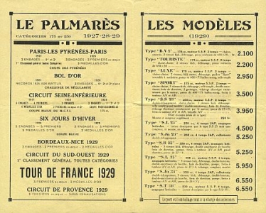 Preview: San Sou Pape Motorrad Preisliste  11.1929 4 Seiten  ssp-pl29