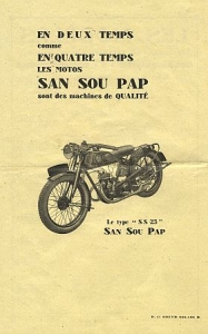 Preview: San Sou Pape Motorrad Preisliste  11.1929 4 Seiten  ssp-pl29