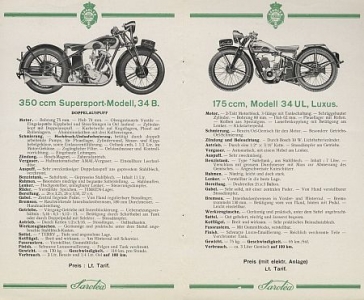 Preview: Sarolea Motorrad Prospekt  12 Seiten 1934 sar-p34