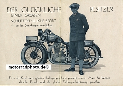 Preview: Schüttoff Motorrad Prospekt Typ 500 Luxus 1929  sc-p292