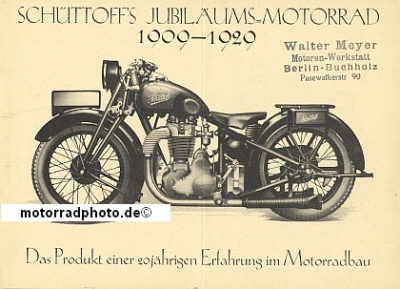 Preview: Schüttoff Motorrad Prospekt Typ 500 Luxus 1929  sc-p29