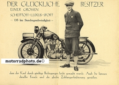 Preview: Schüttoff Motorrad Prospekt Typ 500 Luxus 1929  sc-p29