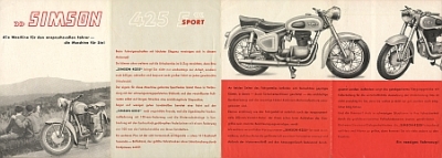 Simson Motorcycle Brochure Original 1959  sim-op59