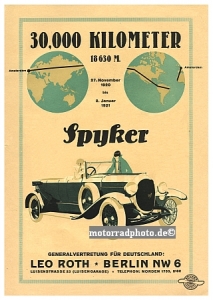 Spyker Automobil Plakat Entwurf 1923 spy-po01