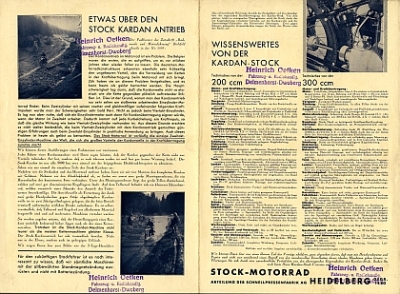 Preview: Stock Motorrad Prospekt Typ 200/300 Kardan  1933  sto-p33
