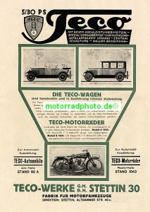 Teco Motorrad Plakat  Motiv 1925   tec-po01