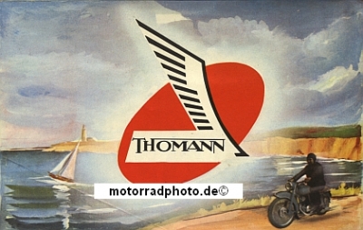 Preview: Thomann Motorrad Prospekt 8 Seiten 1955  thom-p55