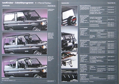 Preview: Toyota Landcruiser Accessories Brochure 16 Pages 11.1988  toyo-lc-op88