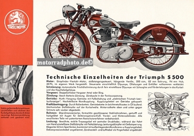 Preview: Triumph TWN Motorrad Prospekt 4 Seiten 1937   twn-p37-1