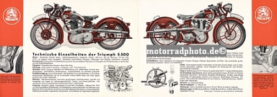 Preview: Triumph Werke Nürnberg TWN, Motorrad Prospekt Typ S 500 1937  triu-op371