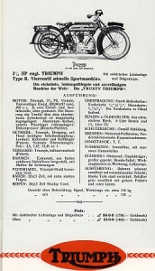 Preview: Triumph GB Motorrad Prospekt  10 Seiten  1924 triu-p24