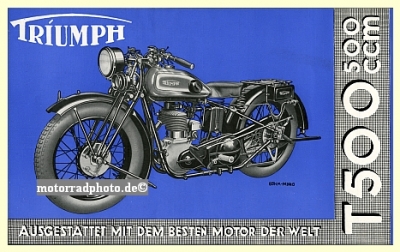 Triumph TWN Motorcycle Poster T 500      twn-po03-33