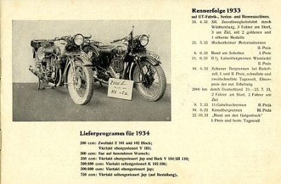 Preview: UT Motorrad Prospekt 12 Seiten  1934 ut-p34-2