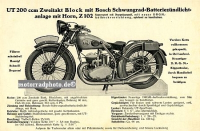 Preview: UT Motorrad Prospekt 12 Seiten  1934 ut-p34-2