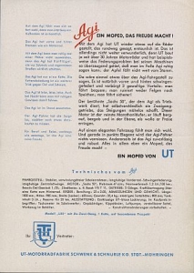 Preview: UT Motorrad Prospektblattt 2 Seiten  1956 ut-p56-1