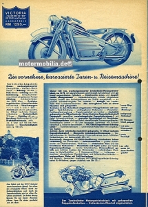 Victoria Motorcycle Brochure  1937