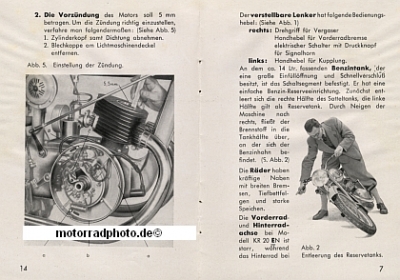 Preview: Victoria Motorrad Betriebsanleitung KR 20/25  1937  vic-bal20