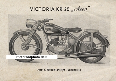 Preview: Victoria Motorrad Betriebsanleitung KR 25 Aero 1949  vic-bal25
