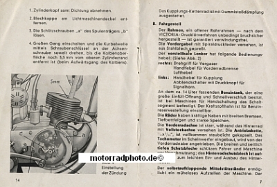 Preview: Victoria Motorrad Betriebsanleitung KR 25 Aero 1949  vic-bal25