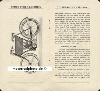 Preview: Victoria Motorrad Prospekt / Bedienungsanleitung 1904  vic-p04