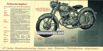 Preview: Victoria Motorrad Prospekt Type KR 26 Aero 1953
