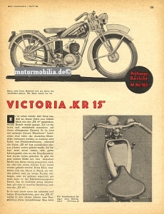 Victoria Motorcycle Roadtest Typ KR 15 1937  vic-tb37