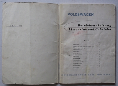 Preview: VW  Brezelkaefer Manual  9.1952        vw-btl-52 Preview: VW  Brezelkaefer Manual  9.1952        vw-btl-52