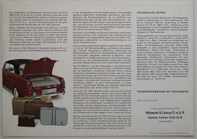 Preview: VW 1500 Convertible Brochure 6 Sides 1962  vw-op1562 Preview: VW 1500 Convertible Brochure 6 Sides 1962  vw-op1562