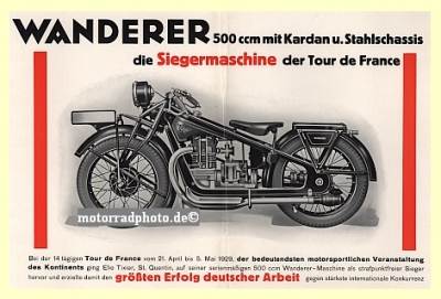 Wanderer motorcycle poster 1929    wa-po11