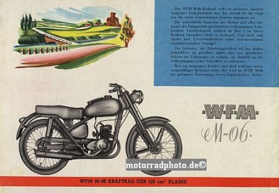 Preview: W.F.M. Motorrad Prospekt Typ M-06 125ccm 8 Seiten 1958 wfm-p58 Preview: W.F.M. Motorrad Prospekt Typ M-06 125ccm 8 Seiten 1958 wfm-p58