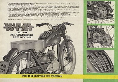 Preview: W.F.M. Motorrad Prospekt Typ M-06 125ccm 8 Seiten 1958 wfm-p58 Preview: W.F.M. Motorrad Prospekt Typ M-06 125ccm 8 Seiten 1958 wfm-p58