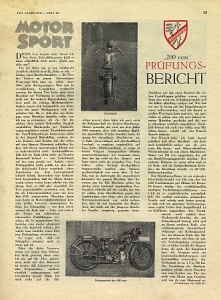 Württembergia Motorrad Testbericht Typ 200ccm 1931 wübe-tb31