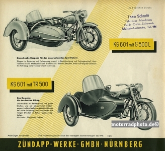 Preview: Zündapp Motorrad Prospekt 4 Seiten 1953  z-p53-4