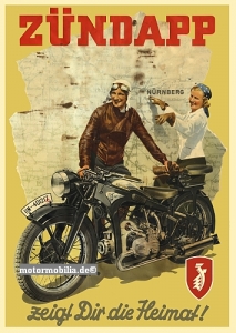 Zündapp Motorrad Plakat KS 600  Entwurf  1938 z-po10