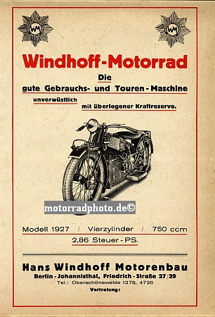 motormobilia.de - Windhoff Motorrad Prospekt 1927