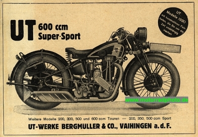 UT Motorrad Werbung 1930  ut-w2