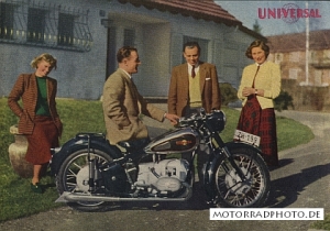 Universal Motorrad Prospekt  4 Seiten ca. 1954  uni-p54