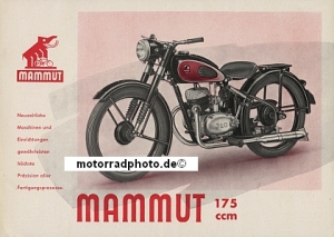 Mammut Motorrad Prospekt  4 Seiten 1951  mam-p51-2