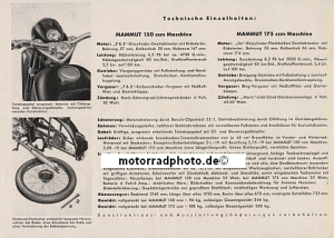 Mammut Motorrad Prospekt  4 Seiten 1951  mam-p51-2