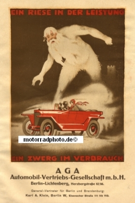 Aga Automobil Plakat Motiv 1922 aga-po02